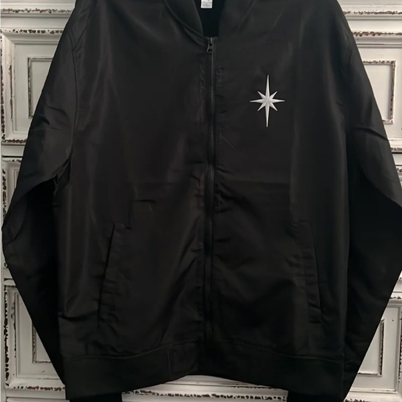 New! Black bomber jacket men’s L lightweight full zip - Picture 12 of 16